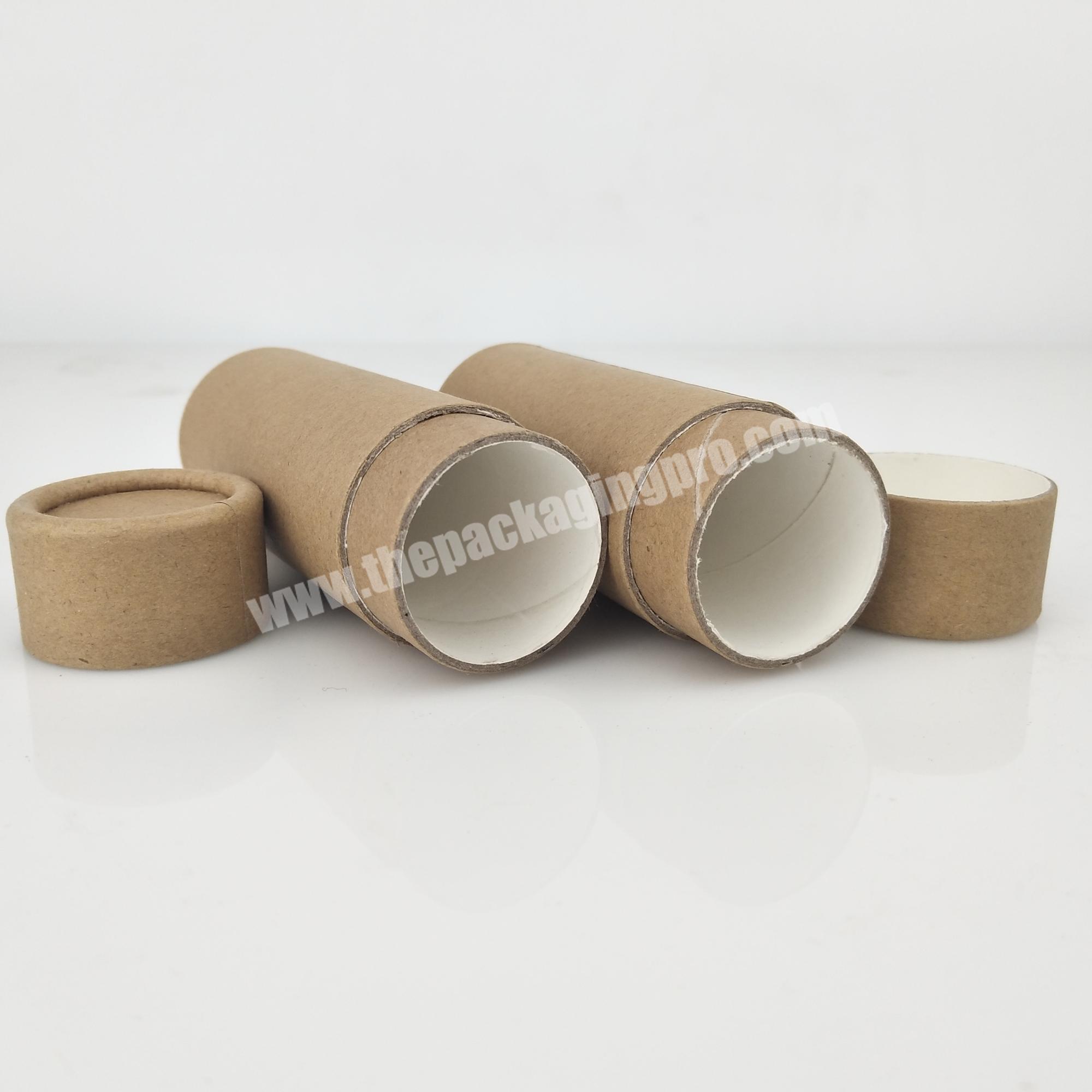 Push up cylinder lip balm tube,deodorant paper tube container with lid,paper tube packaging