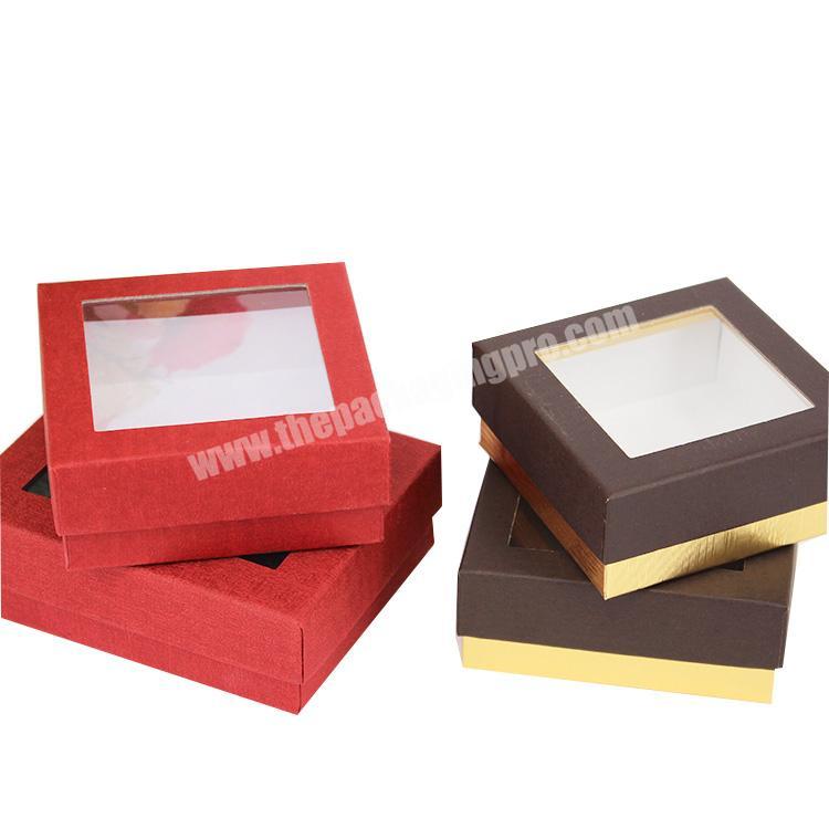 Qingdao Yilucai Customized Size Pvc Window Chocolate Gift Packaging Boxes Paperboard UV Coating Varnishing Embossing Stamping