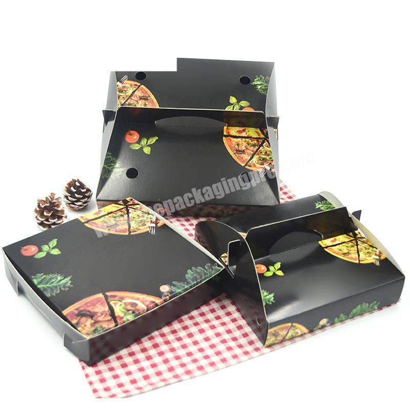 REYOUNG Caja De Papel Design Wholesale Custom White Takeaway Paper Carton Pizza Box With Handle