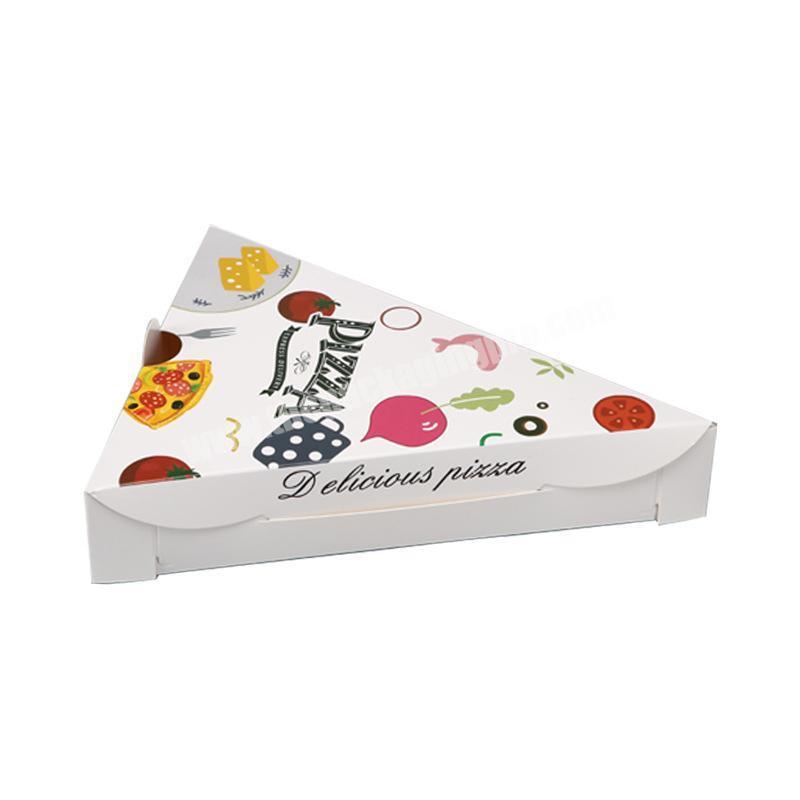REYOUNG OEM Cheap Corrugated Packaging Slice Pizza Custom Printed Triangle Takeaway Food Grade Coated White Cardboard Pizza Box
