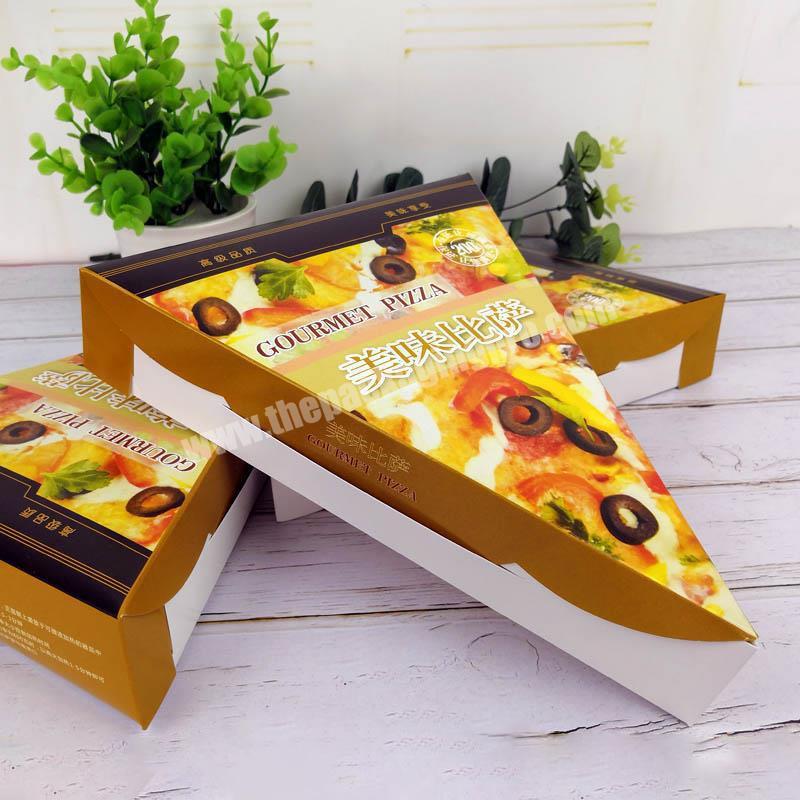 REYOUNG OEM Eco Friendly Environmentally Handmade Triangle Luxury Printing Slice Pizza Paper Box Custom Logo Printed Pizza Box
