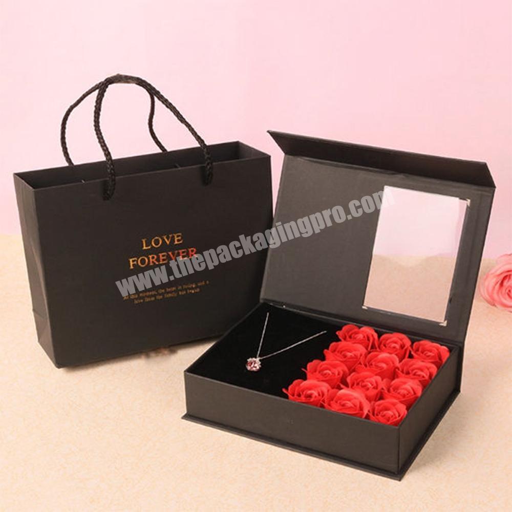 Recyclable Elegant Custom Logo Hat Rose Clear Flower Gift Box Storage Luxury Packaging Box For Flowers