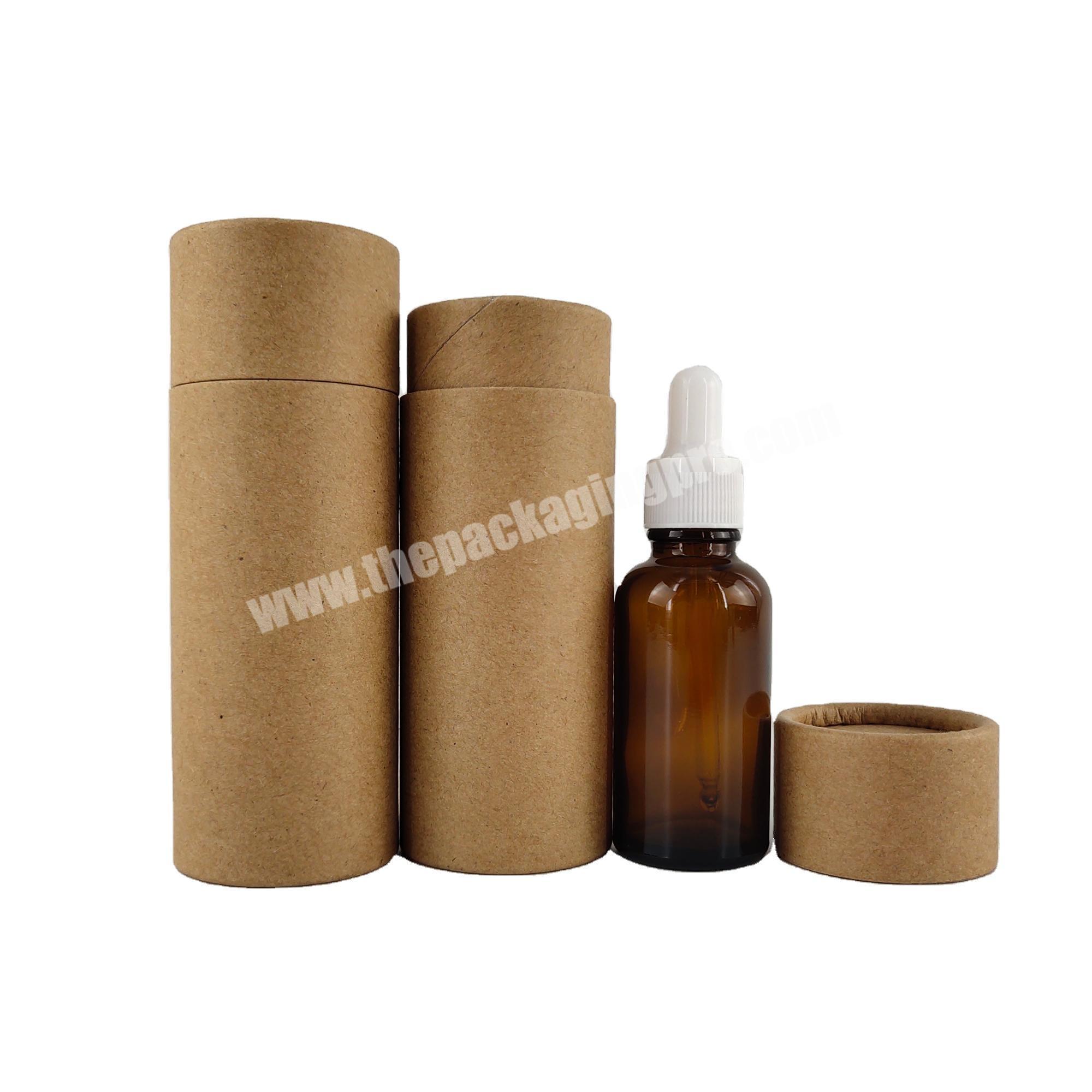 Recyclable Kraft paper cardboard perfume essential oil 30ml 50ml glass dropper bottle packaging tubes