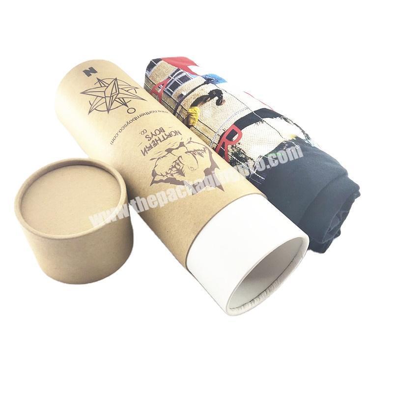 Recyclable Kraft paper high quality custom paper tubes tshirt packaging