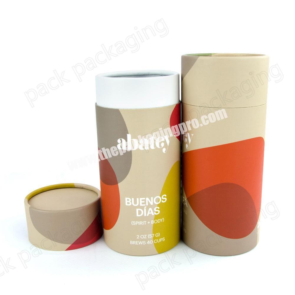 Hot sales cardboard cylinder tea coffee box round food grade kraft paperboard paper tube packaging