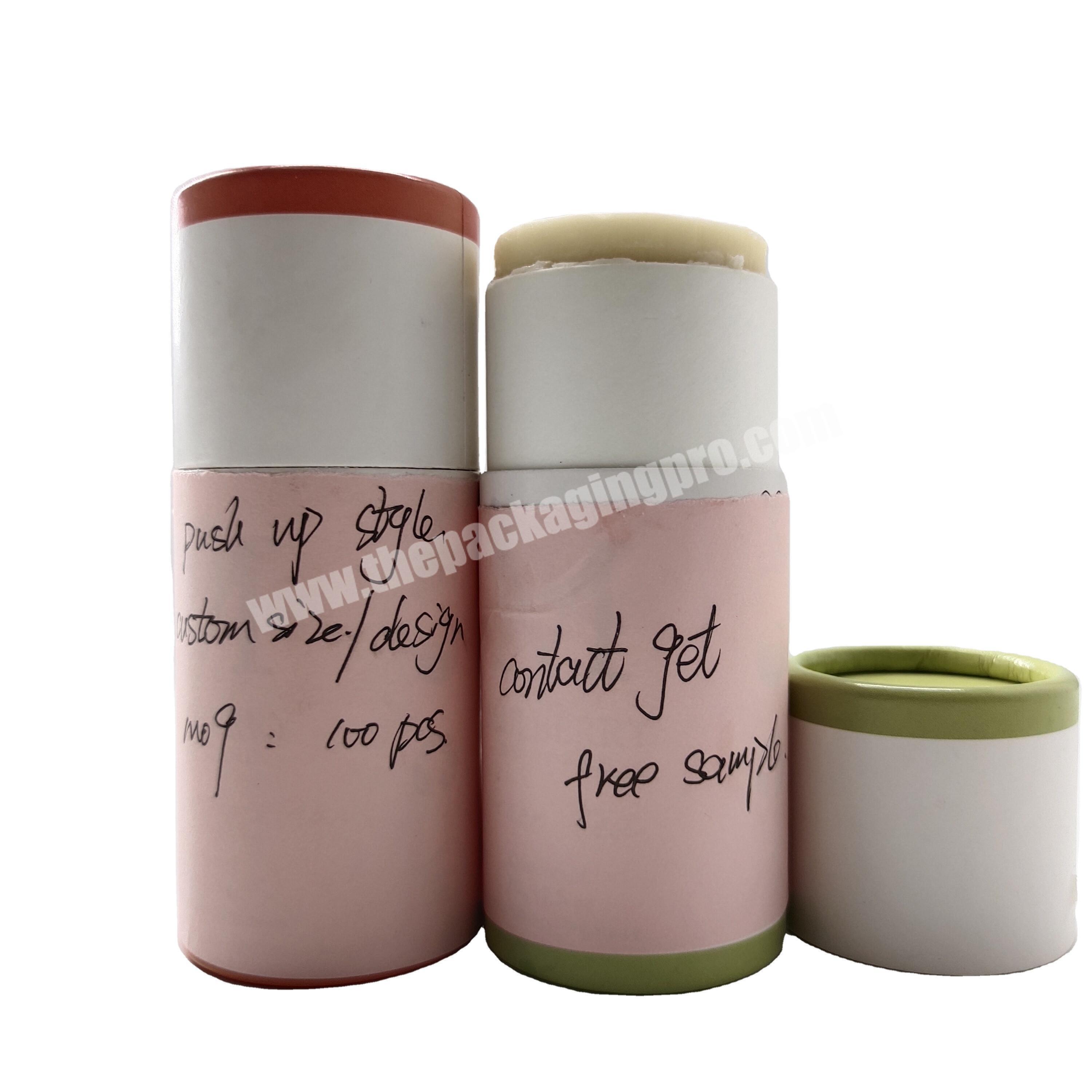 Recyclable custom logo deodorant stick containers push up paper tubes