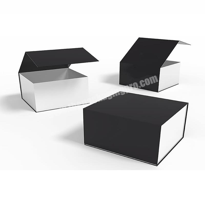 Recyclable customized luxury boxes packaging clothing rigid cardboard personalized design magnetic black gift box