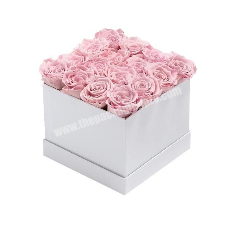 Recyclable floral box different colors personalized design wholesale empty square paper cardboard boxes for flowers