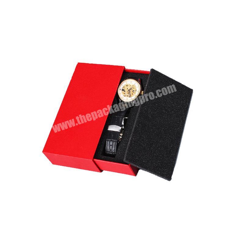 Red Luxury Drawer Box Customize Printed Logo Drawer Boxes Cardboard Sliding Gift Box with hot stamping foam inner