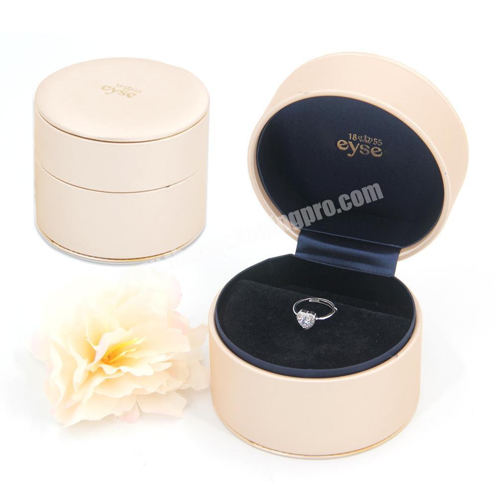 Round gift personalized jewelry boxes small sliding pink jewelry display paper box custom satin necklace jewelry packaging box
