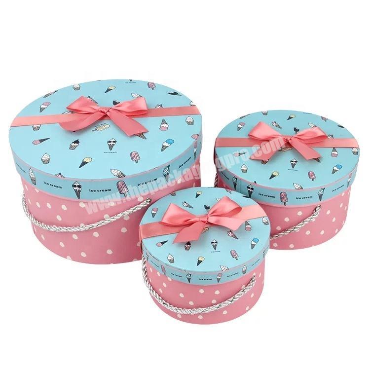 Round rose packing boxes with handle