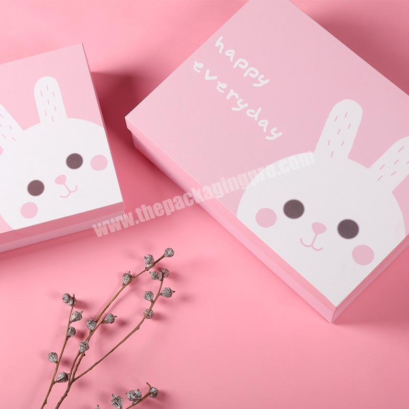 Simple sweet style high-end rectangular toy gift box packaging boxes skirt children's shoes wig gift boxes