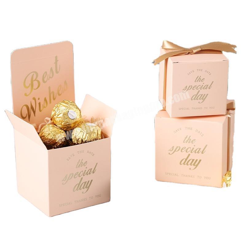 Small Candy Door Gift Packaging Paper Box Print Logo Baby Shower Wedding for Guests with Custom Rectangular Food Box JLZH-F45