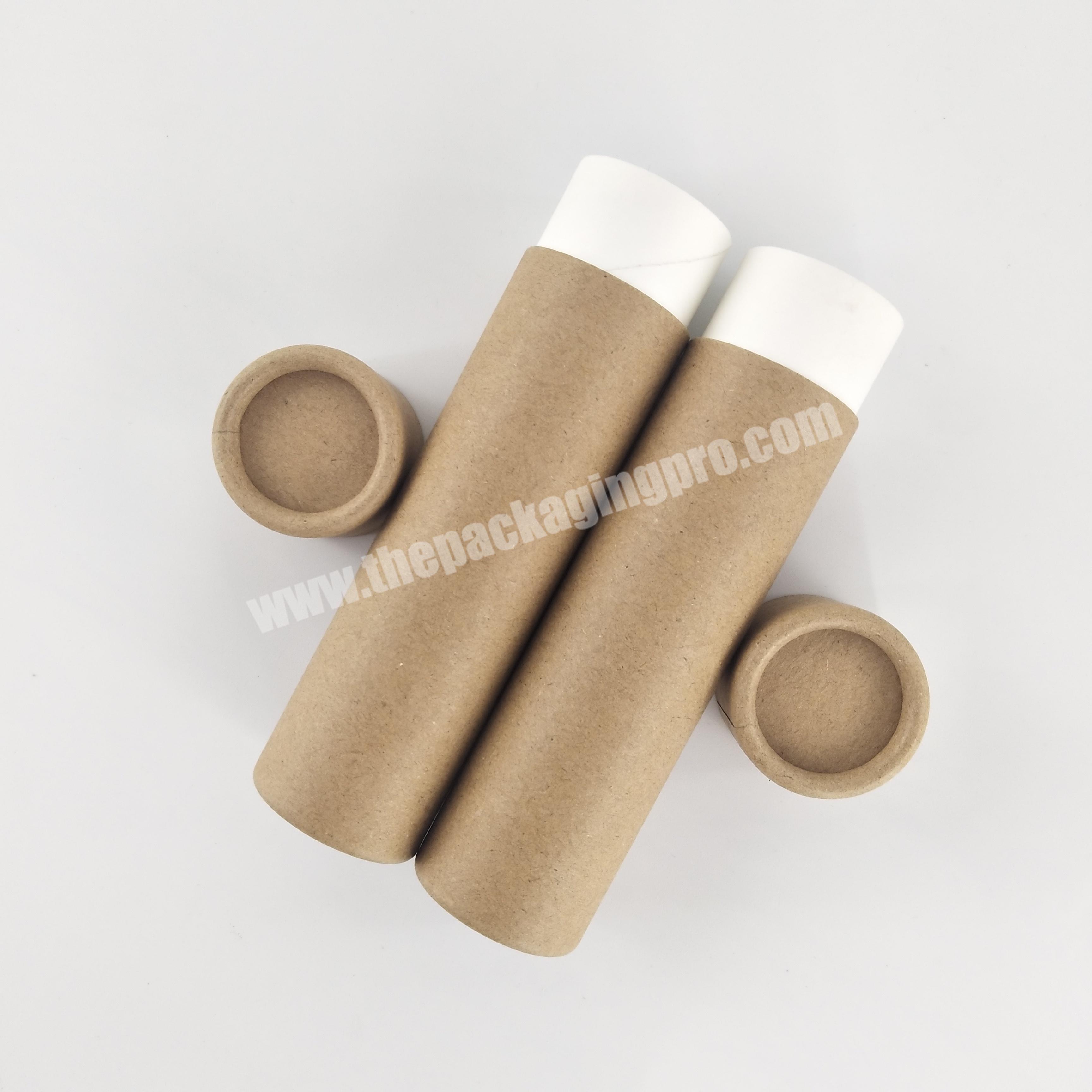 Small Round eco mini recycled paper cardboard kraft lip balm tubes push up paper tube