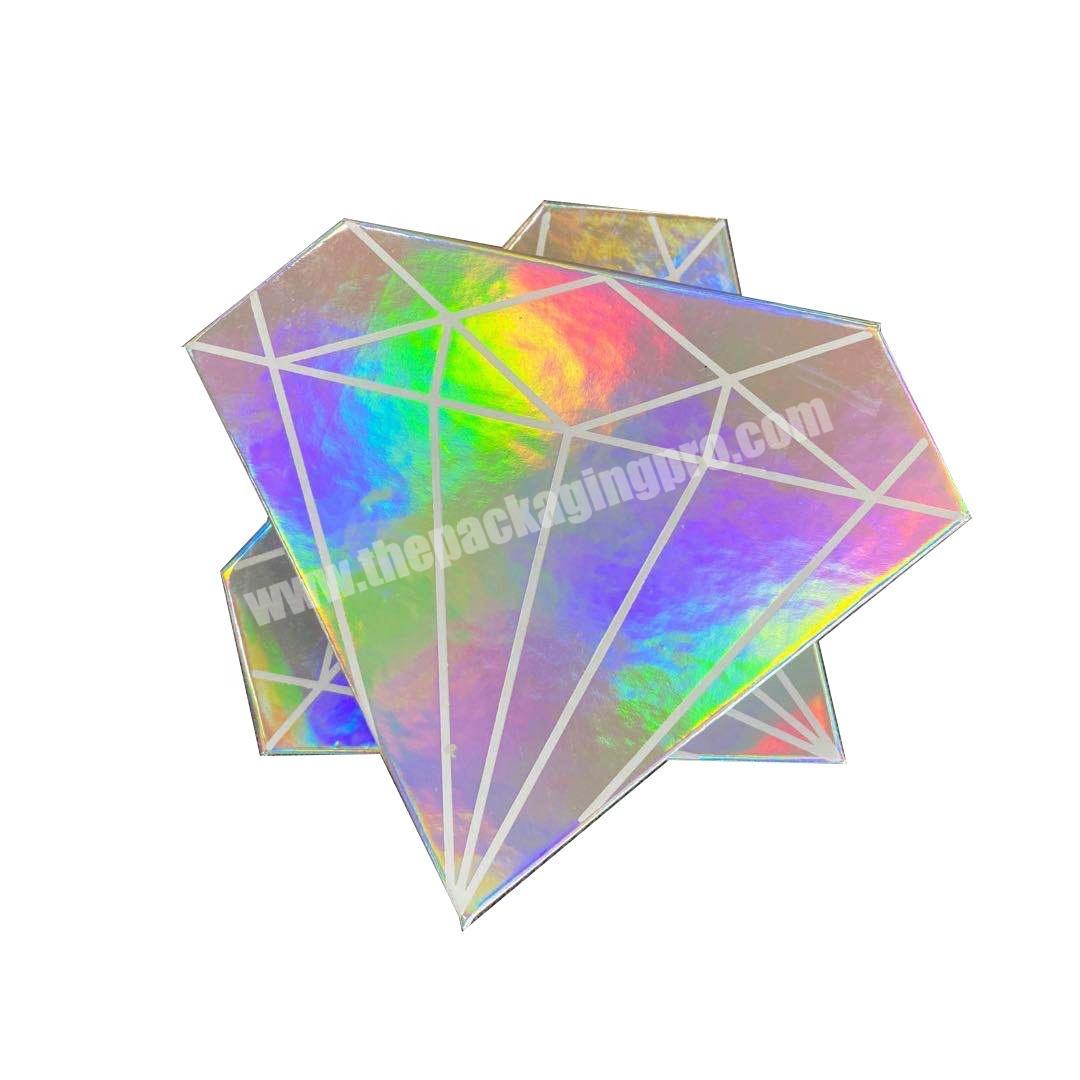 Special shaped glitter holographic cardboard custom logo empty packaging false eyelash vendor customized boxes