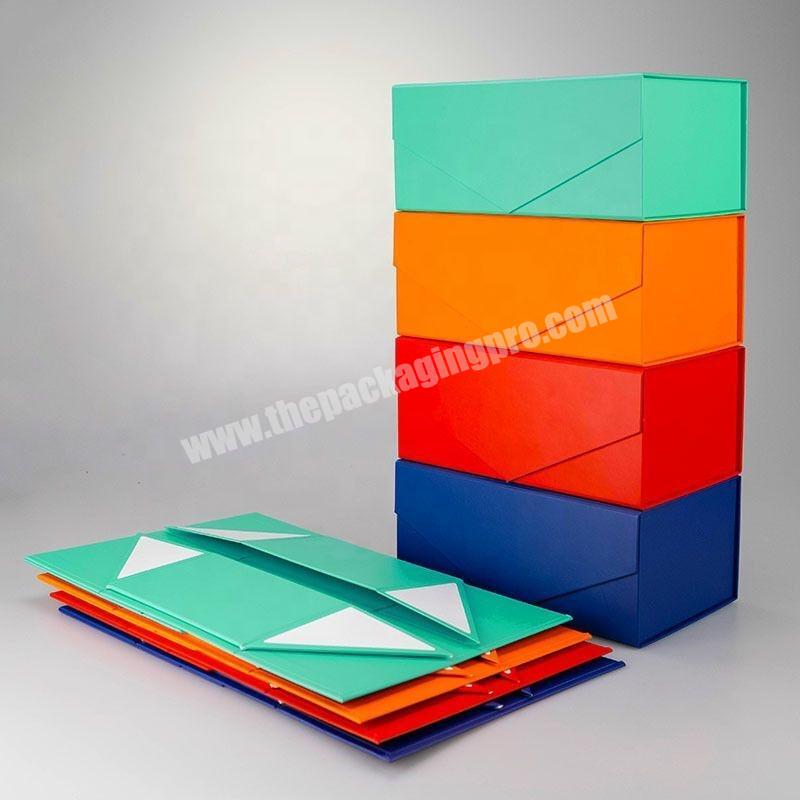 Stock rigid cardboard foldable gift boxes in 7 colors