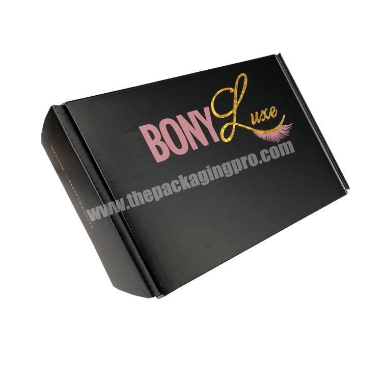 Manufacture Black Marble Beauty Lashes Package Corrugated Shipping Boxes Custom LOGO Stamp