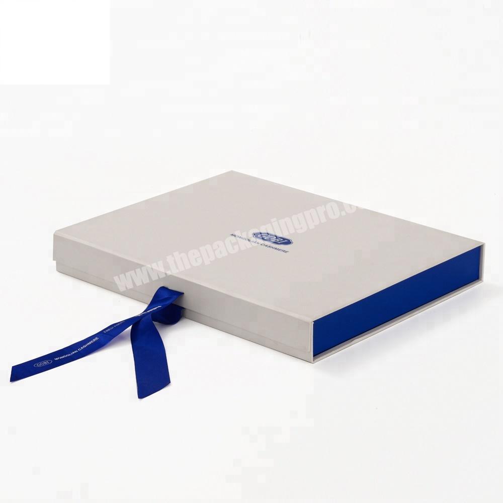 Supplies Collapsible Cardboard Box With Ribbon Custom Printed Luxury Magnetic Rigid Exquisite Apparel  Box Packaging