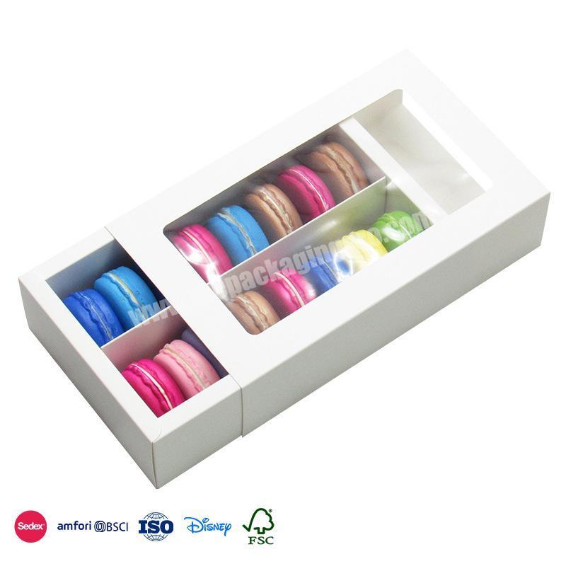 The Best China Spot Drawer type with window transparent single-row and double-row design box for macaron