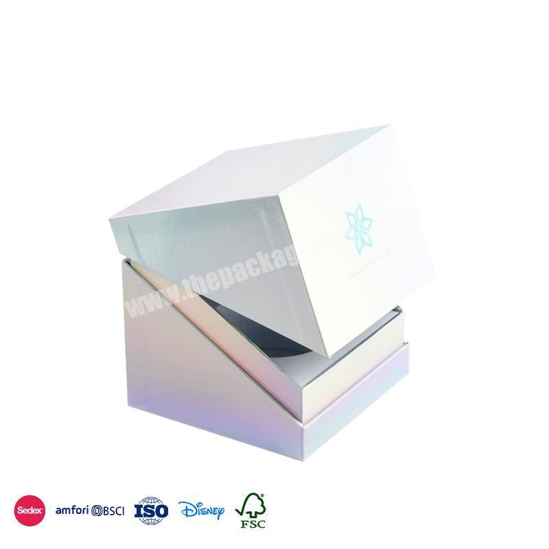 The Lowest Price White Irregular Flap Design with Snowflake Logo custom perfume bottle with box packaging