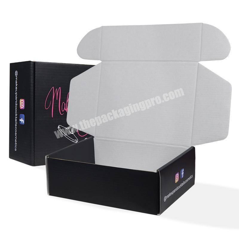 Top-ranking Luxury Customized Gift Corrugated Black Mailer Packaging Paper Box