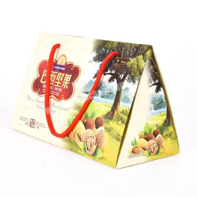 Triangle Shape Food Grade Paper Sliced Packaging Nut Box for wholesale