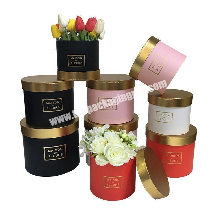 Variety Of Paper Luxury Custom Velvet Hat Packaging Gift Cylinder Round Cardboard Boxes For Flowers