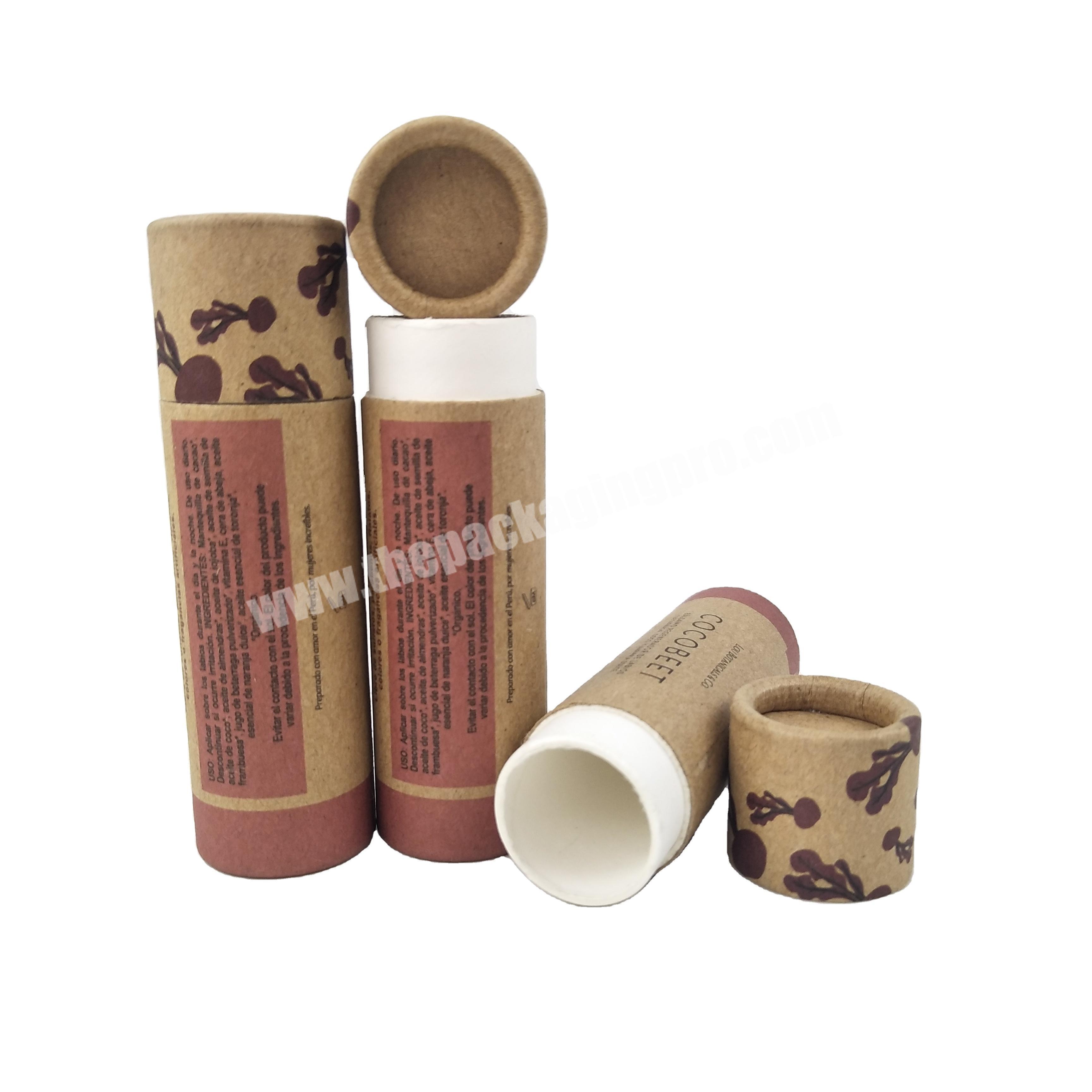 WFKD 0.5oz 100% Biodegradable Skincare Lip Balm Containers Black Craft Paper Cardboard Push Up Packaging Tube
