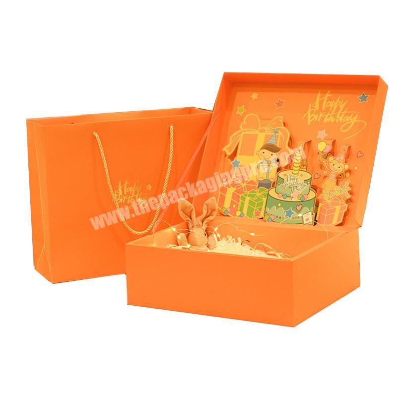 Wedding Custom Logo Printing Luxury Hot Stamping 3d Gift Box With Souvenir Birthday Cosmetics Creative Packaging Box