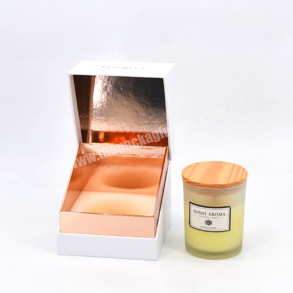 White Box With Insert For Candle Tins 8Oz And Presentation Gift Mini Candles. Luxury Jars Matching Empty Lid Candle Box