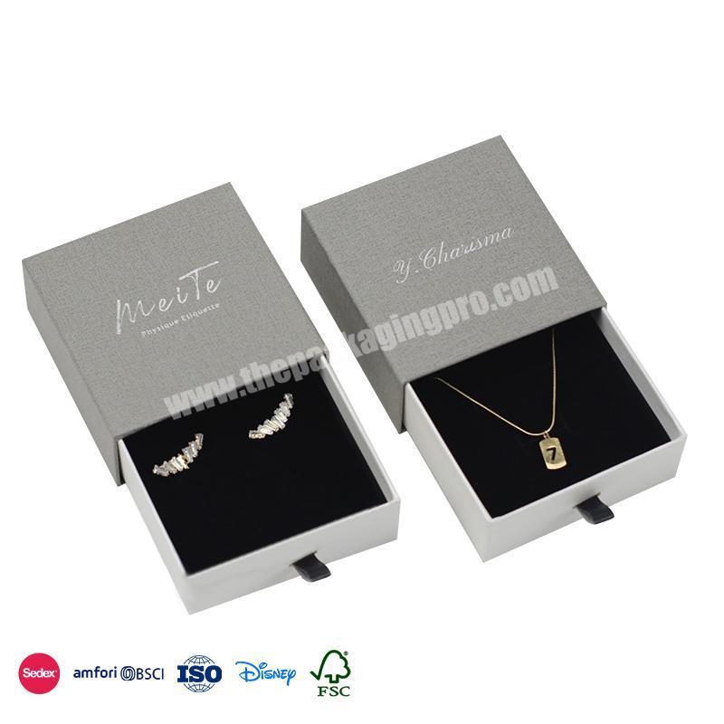 Wholesale Cheapest Price Custom Small square colorful lines striped road design drawer jewelry set box