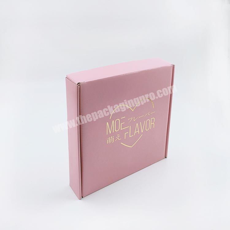 Wholesale China Custom Printing Portable Folding Simple Design Corrugated Paper Pink Box Packaging Box