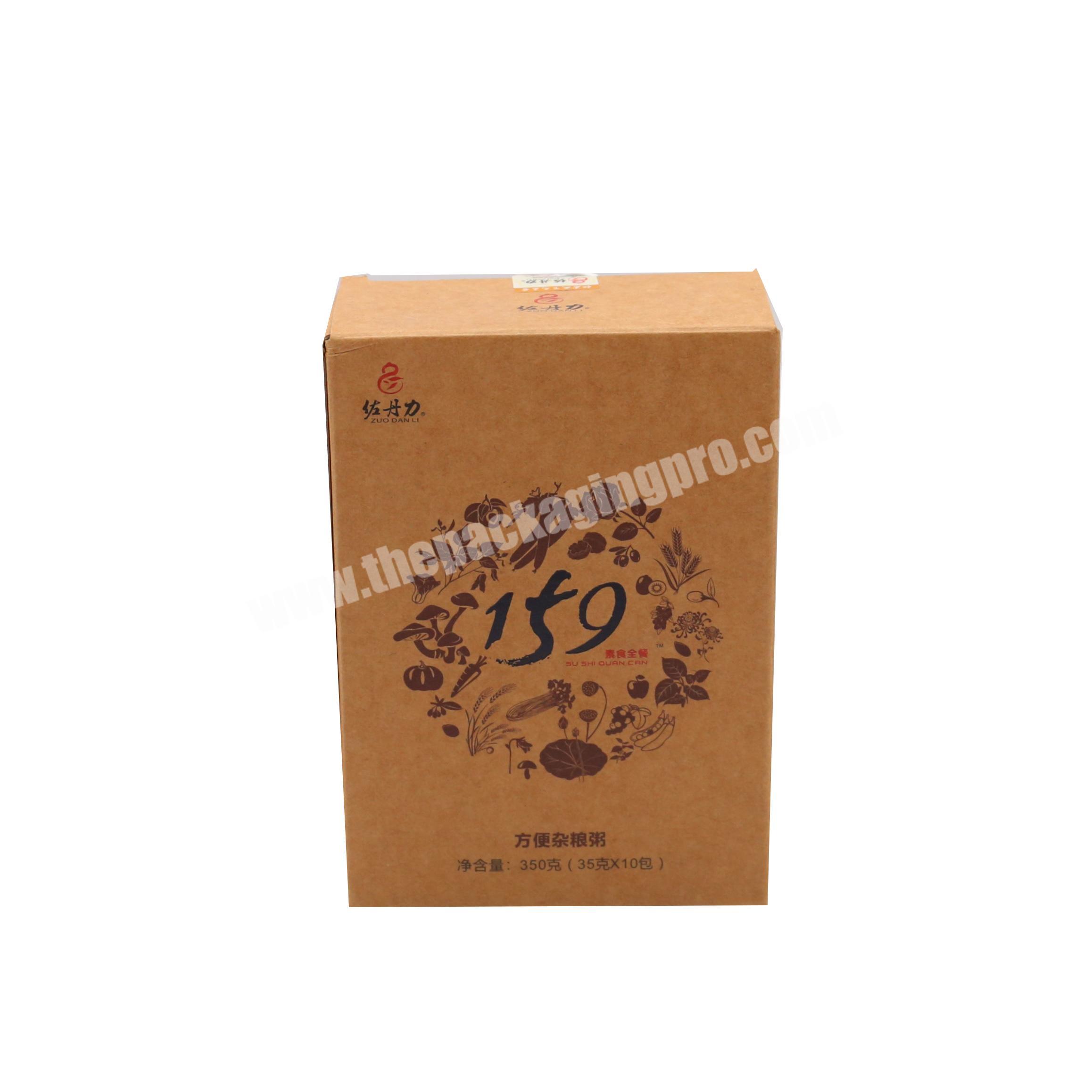 Wholesale Custom Kraft Paper Box Convenient Cereal Porridge Food Packaging Paper Boxes