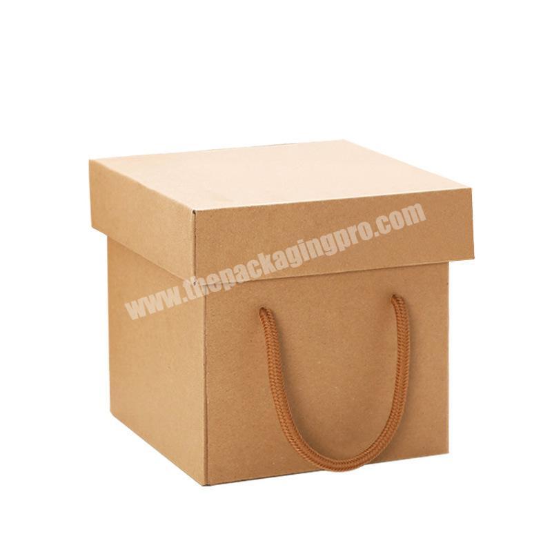 Wholesale Custom Kraft Paper Corrugated Paper Folding Square Portable Packaging Set Box Flower Box Fruit Gift Box