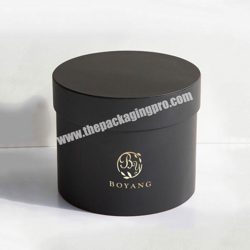 Wholesale Cardboard Cylinder Rose Gift Packaging Black Paper Tube Lid Luxury Round Flower Box With Custom Logo manufacturer