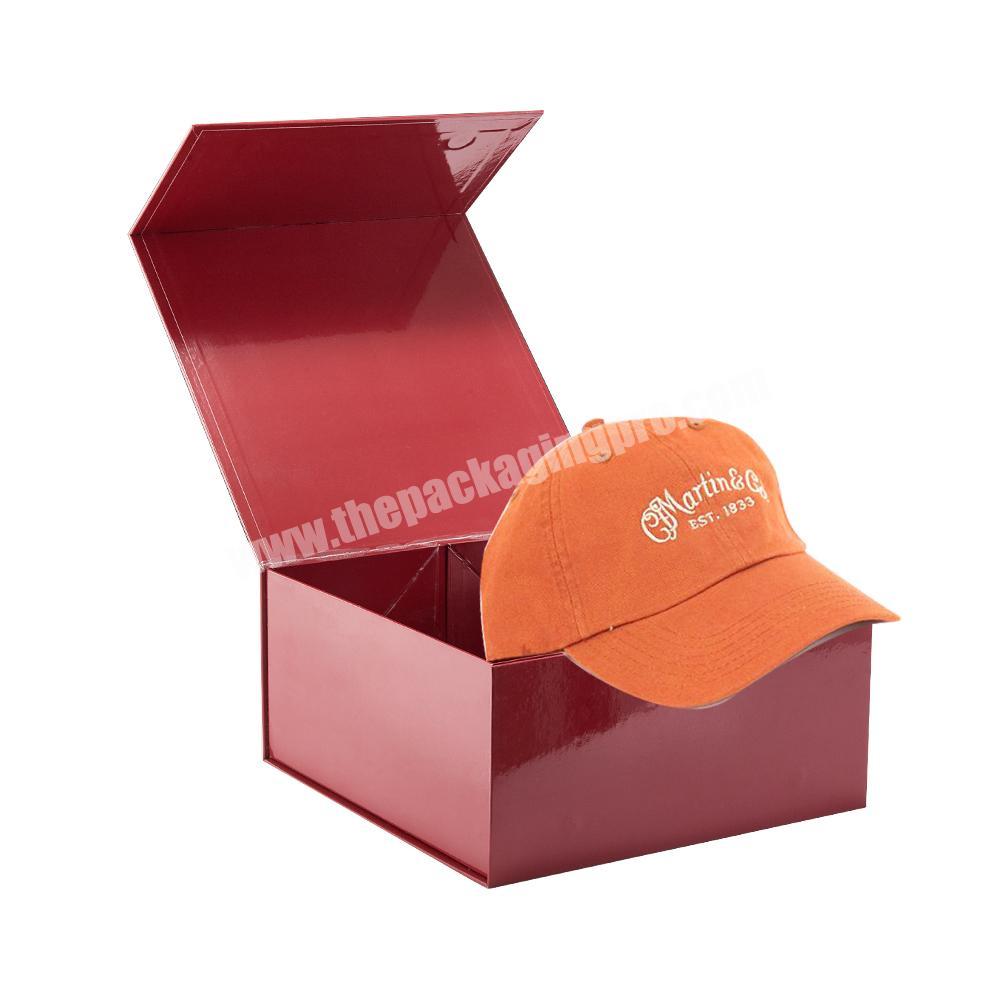 Wholesale Custom Logo Magnetic Closure Snapback Hat Cardboard Gift Boxes Ball Baseball Cap Packaging Box