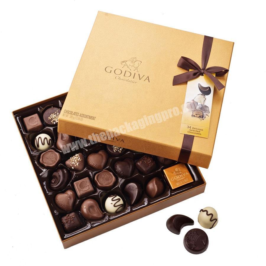 Wholesale Custom Luxury Empty Chocolate Paper Gift Packaging Boxes Candy Chocolate Box With Printing Paper Tray