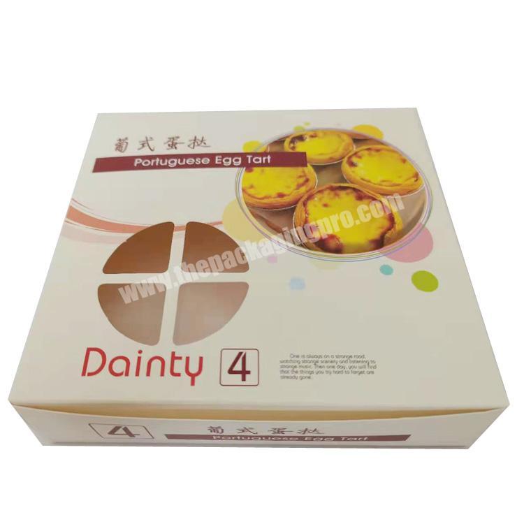 Wholesale Custom packaging with logo fancy paper gift box Egg tart  paper box