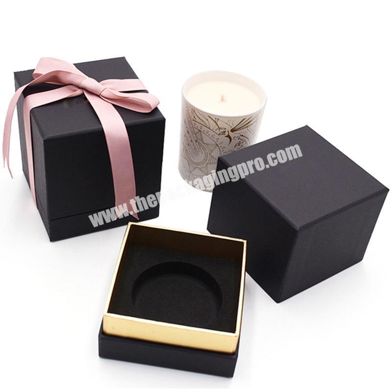 Wholesale Customized Luxury Matte Black Scented Candles Gift Boxes Packaging