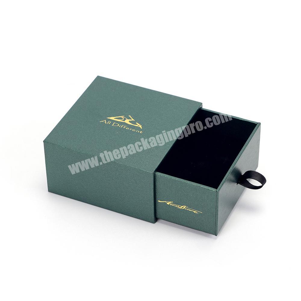 Wholesale Design Logo  Cardboard  Luxury  jewelry Sliding Box With  Ribbon Rope Gift Sleeve Drawer Box Packaging factory