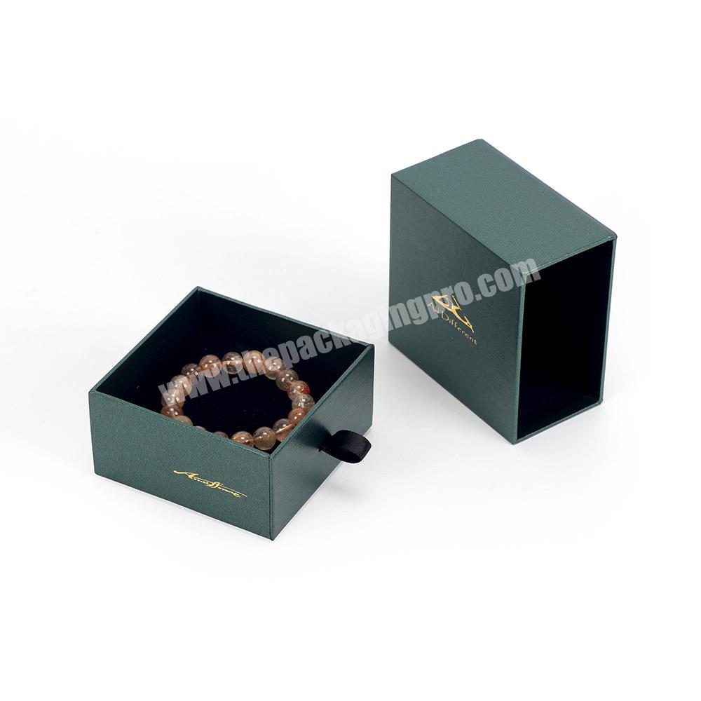 custom Wholesale Design Logo  Cardboard  Luxury  jewelry Sliding Box With  Ribbon Rope Gift Sleeve Drawer Box Packaging 