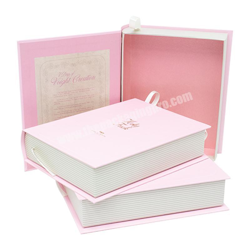 Wholesale Flip Top Custom Design Gold Foil Logo Printed Rigid Cardboard Book Shaped Luxury Magnetic Gift Box