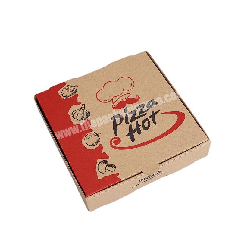 Wholesale High Quality Full Color Printing Cheap Custom Logo Portable Reusable Corrugated Delivery Pizza Box
