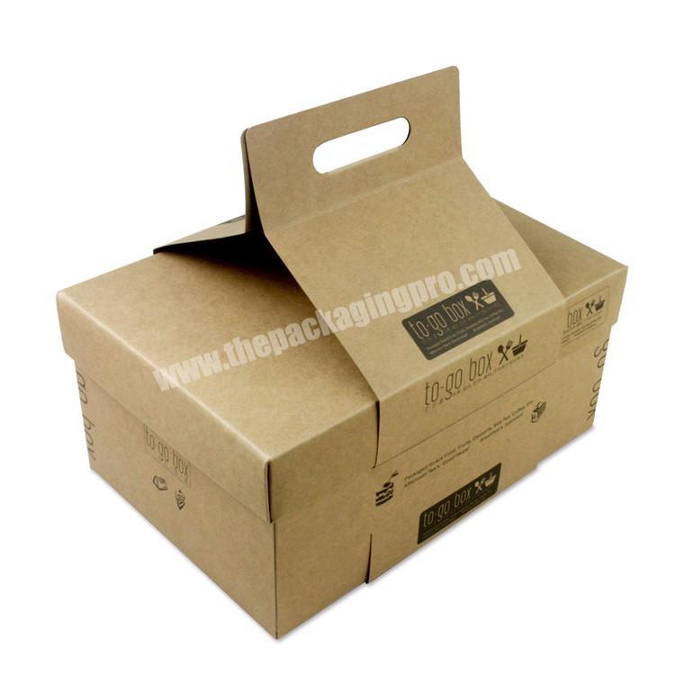 Wholesale Kraft Paper To-Go Packaging Big Size Box For Coffee or Burger