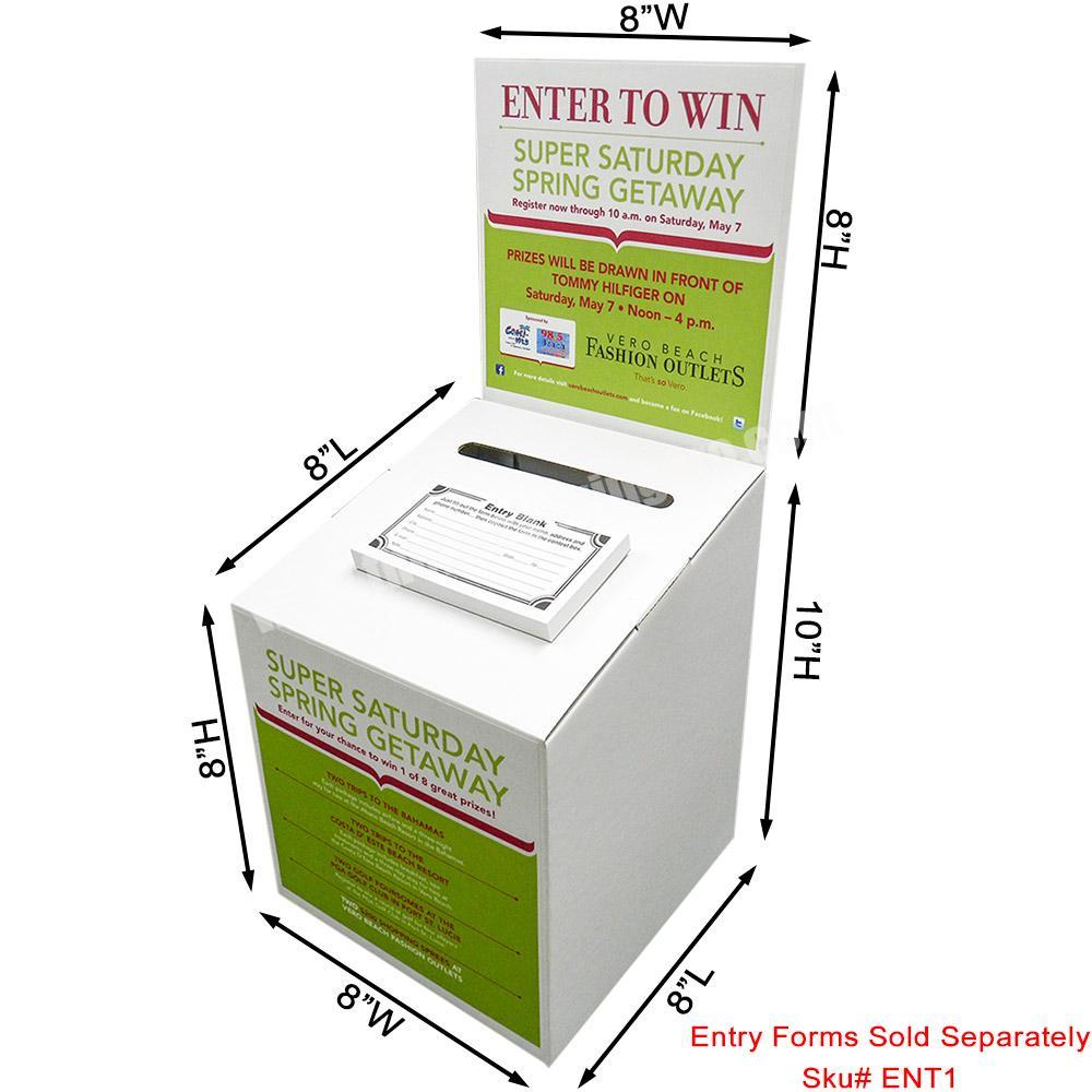 Wholesale Large Display Corrugated Cardboard Donation Box Suggestion Ballot Box Customized Printed Paper Collection Box