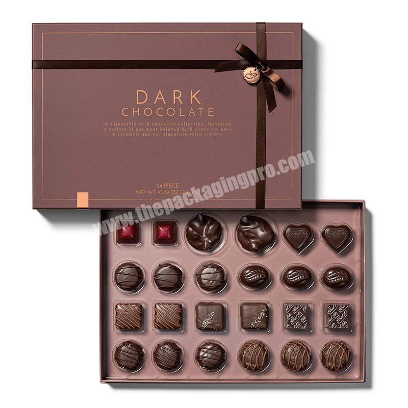 Wholesale Luxury Custom Logo Empty Cardboard Paper Gift Candy Chocolate Packaging Box With Lid