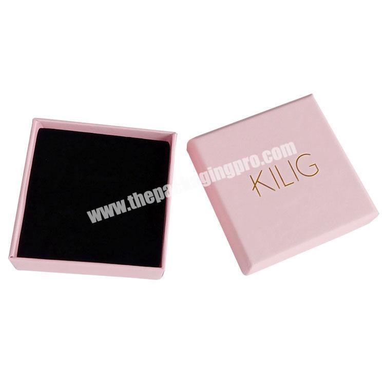 Customized Luxury And Elegant Paper Pink Jewelry Set Box With Logo