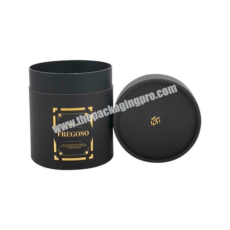 custom Wholesale Paper Perfume Packaging Tubes Custom Printed Perfume Tube  Black Perfume Tube Box with Screw Top 
