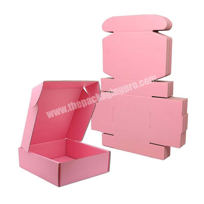 Wholesale Pink Underwear Cloth Packing Corrugated Cardboard Paper Boxes With Logo Printed Recycled Mailing Packaging Box