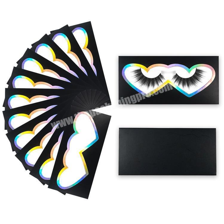 Wholesale Products Latest Producing Double Heart PVC Window Eyelash Box Eco-friendly Glitter Colorful Box